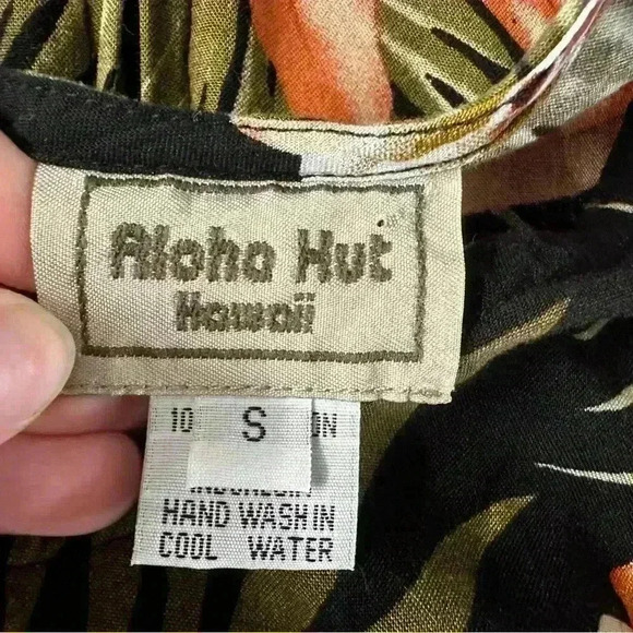 Vintage Alhoa Hut tropical‎ print dress size small - Picture 6 of 8